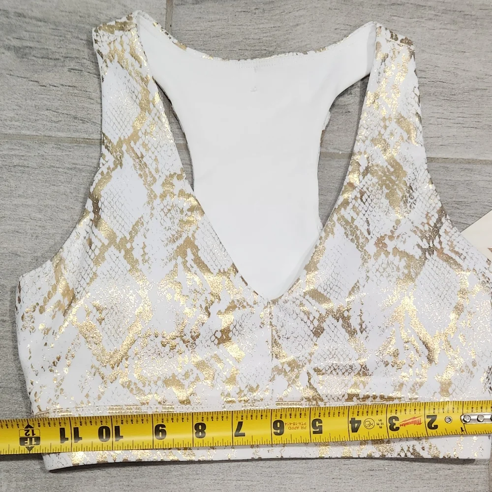 Fabletic on the go sport bra / copper foil snake xs - Picture 3 of 5